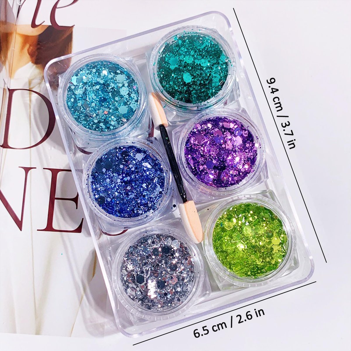 19 Pcs Mermaid Fish Scale Tattoo Sticker Set – Glitter, Sequins & Hair Clips for Mermaid Cosplay & Party Decor - görsel 11