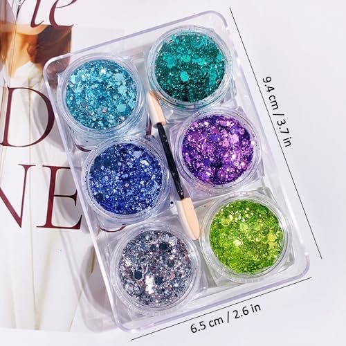 19 Pcs Mermaid Fish Scale Tattoo Sticker Set – Glitter, Sequins & Hair Clips for Mermaid Cosplay & Party Decor - görsel 12