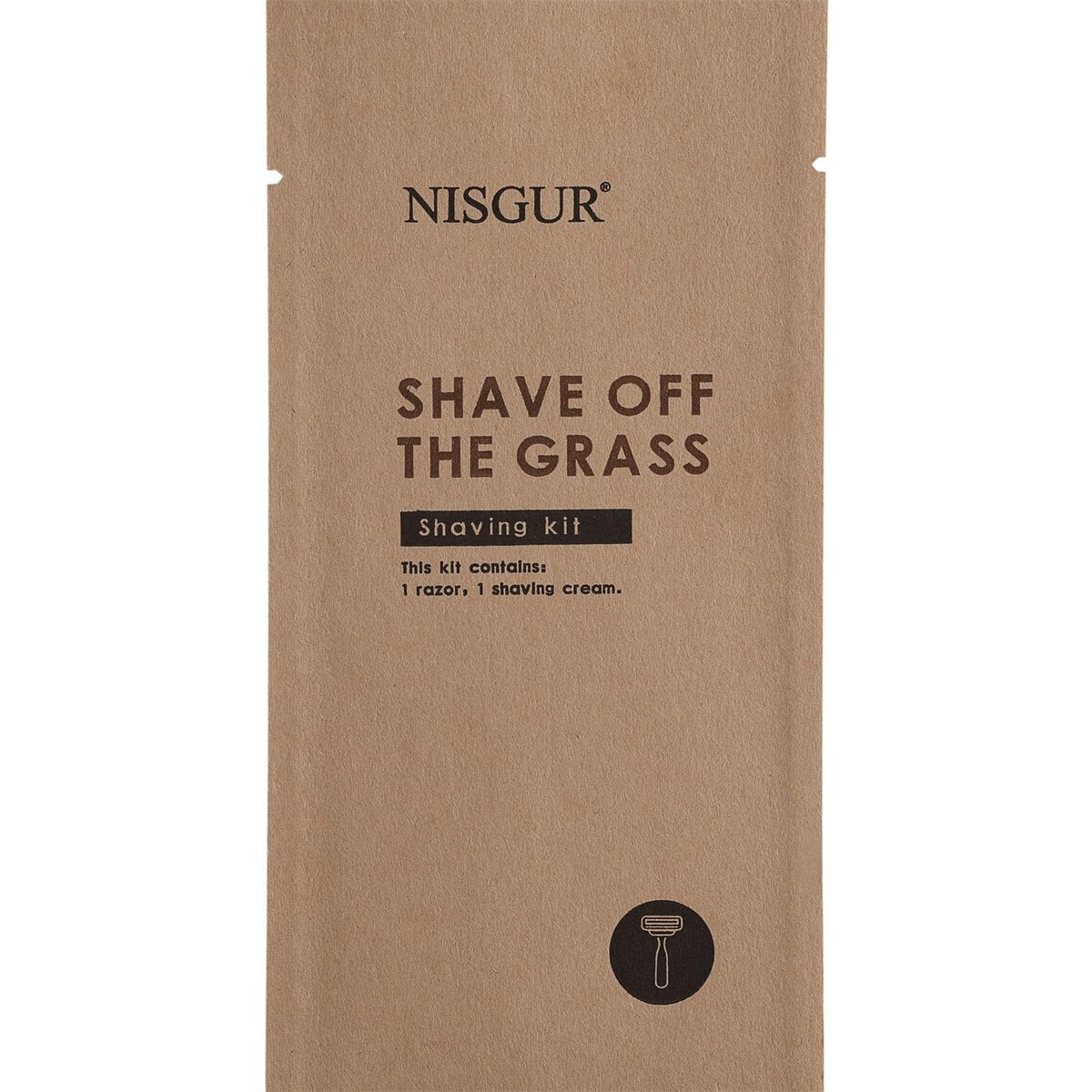 NISGUR Men's Disposable Shaving Cream and Razor Kit - Individually Wrapped Kraft Paper, 100 Pack - Bulk Hotel Toiletries - görsel 3