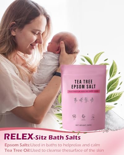 Postpartum Essentials Kit - Peri Bottle, Perineal Ice Packs, Healing Foam, Disposable Underwear, Cooling Pad Liners, Bath Salts, Canvas Bag, Card - New Mom Gift Set by SOFTCA Avelisse