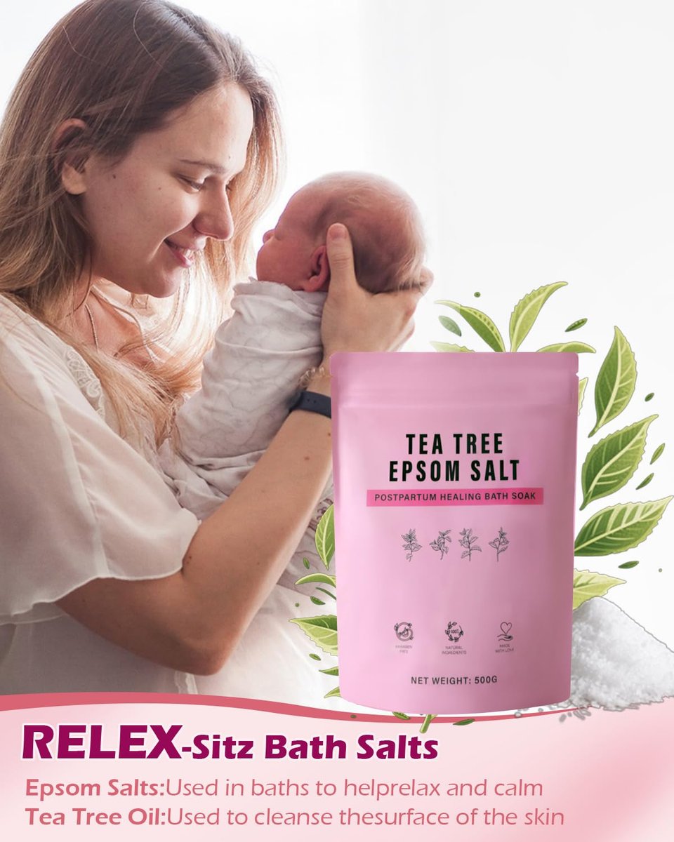 Postpartum Essentials Kit - Peri Bottle, Perineal Ice Packs, Healing Foam, Disposable Underwear, Cooling Pad Liners, Bath Salts, Canvas Bag, Card - New Mom Gift Set by SOFTCA Avelisse