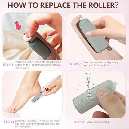 9-Pack Pedicure Replacement Heads for Electric Foot Callus Remover – Extra Coarse & Regular Coarse Roller Refills Compatible with ZABOUL/haootadiy
