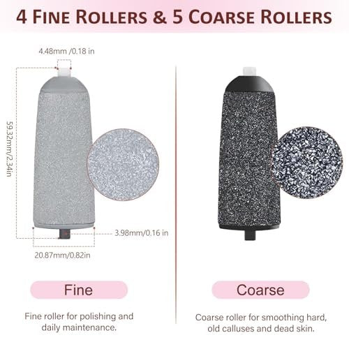 9-Pack Pedicure Replacement Heads for Electric Foot Callus Remover – Extra Coarse & Regular Coarse Roller Refills Compatible with ZABOUL/haootadiy - görsel 6