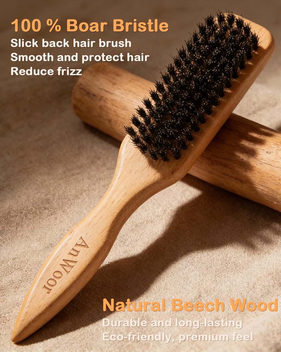 Hair Wax Stick & Natural Boar Bristle Brush Set for Women & Kids – 24H Strong Hold Flyaway Control, Smooths Baby Hairs & Frizz, No Greasy Residue - görsel 3