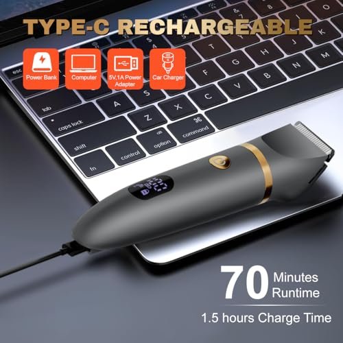 Zivelier Ball Shaver for Men: 3-in-1 Body Hair Trimmer & Pubic Shaver with Titanium Blades, IPX7 Waterproof, LED Display, Wet/Dry Electric Razor - görsel 12