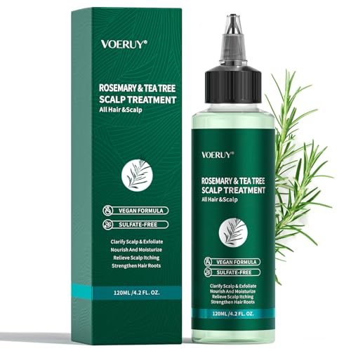 VOERUY Rosemary Refreshing Scalp Treatment with Tea Tree - Clarifying Build Up & Purifying Leave-In Scalp Detox for Dry Itchy Scalp - Vegan & Cruelty-Free, 120ML Avelisse