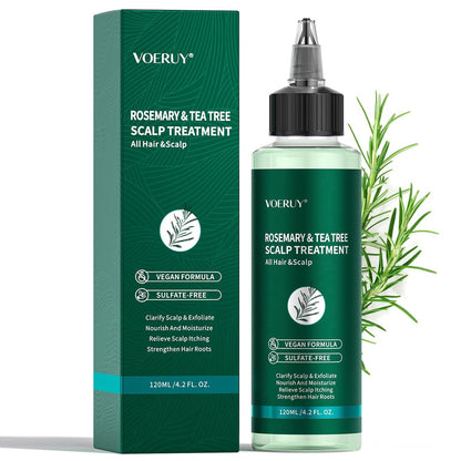 VOERUY Rosemary Refreshing Scalp Treatment with Tea Tree - Clarifying Build Up & Purifying Leave-In Scalp Detox for Dry Itchy Scalp - Vegan & Cruelty-Free, 120ML Avelisse