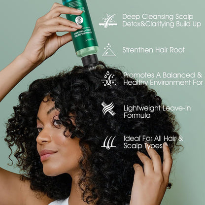 VOERUY Rosemary Refreshing Scalp Treatment with Tea Tree - Clarifying Build Up & Purifying Leave-In Scalp Detox for Dry Itchy Scalp - Vegan & Cruelty-Free, 120ML Avelisse