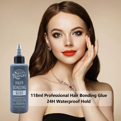 House West Hair Glue for Quick Weave 4oz – Professional Strong Hold & Waterproof Bonding Adhesive for Wigs and Hair Extensions (Black, 118ml)