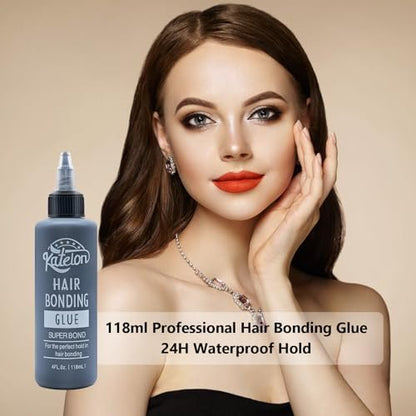 House West Hair Glue for Quick Weave 4oz – Professional Strong Hold & Waterproof Bonding Adhesive for Wigs and Hair Extensions (Black, 118ml)
