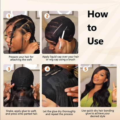 House West Hair Glue for Quick Weave 4oz – Professional Strong Hold & Waterproof Bonding Adhesive for Wigs and Hair Extensions (Black, 118ml)