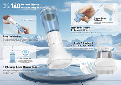 Adjustable Microneedling Derma Stamp with Serum Applicator – Blue Avelisse
