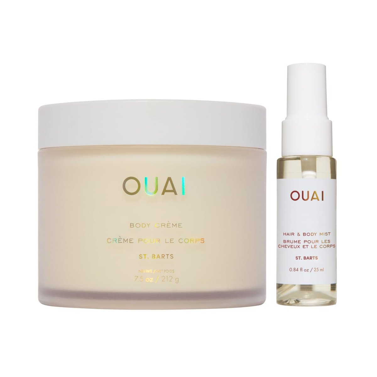 OUAI St. Barts Hair & Body Gift Set – Tropical-Scented Hydrating Body Cream & Deluxe Hair and Body Mist for Women and Men (2 Count) Avelisse