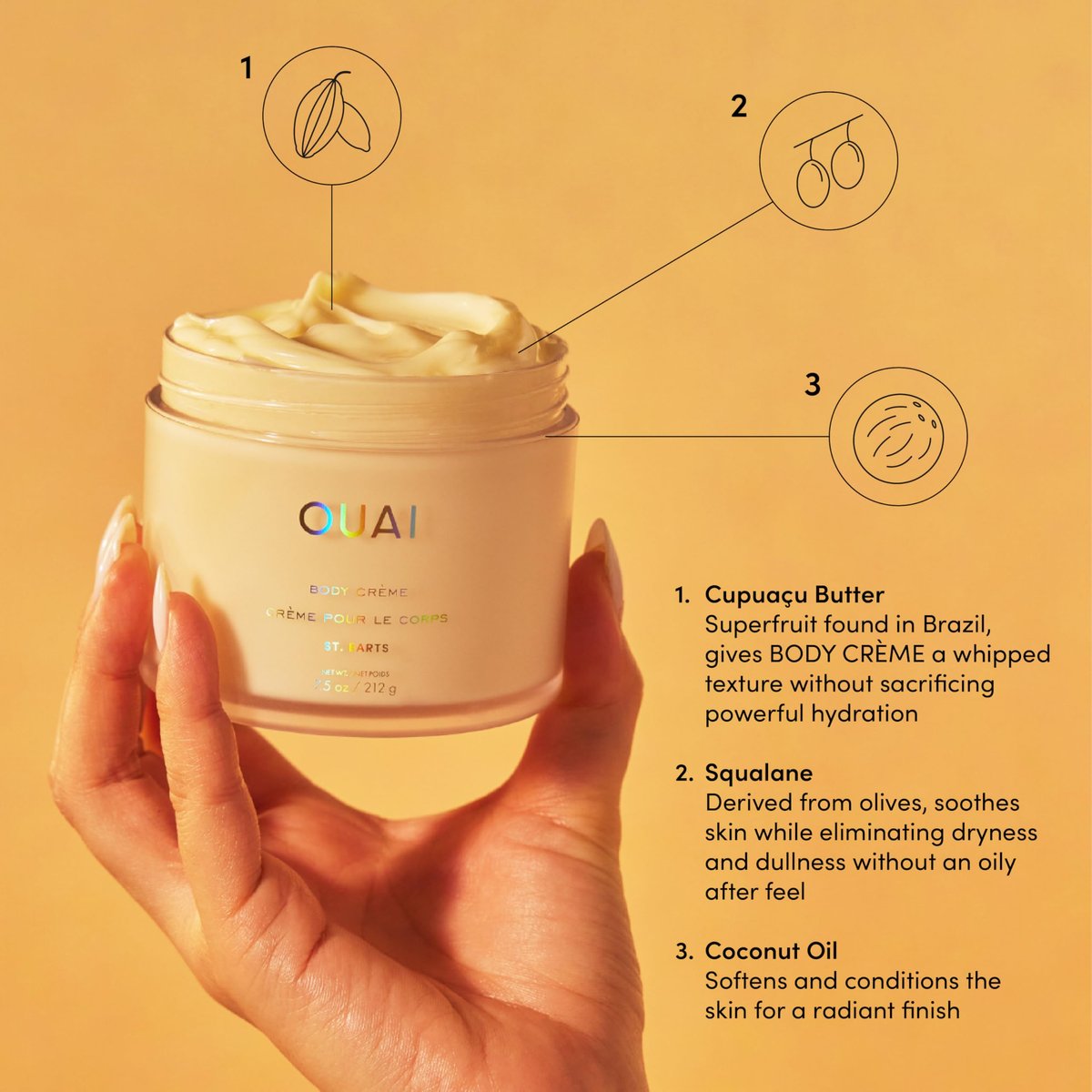 OUAI St. Barts Hair & Body Gift Set – Tropical-Scented Hydrating Body Cream & Deluxe Hair and Body Mist for Women and Men (2 Count) Avelisse