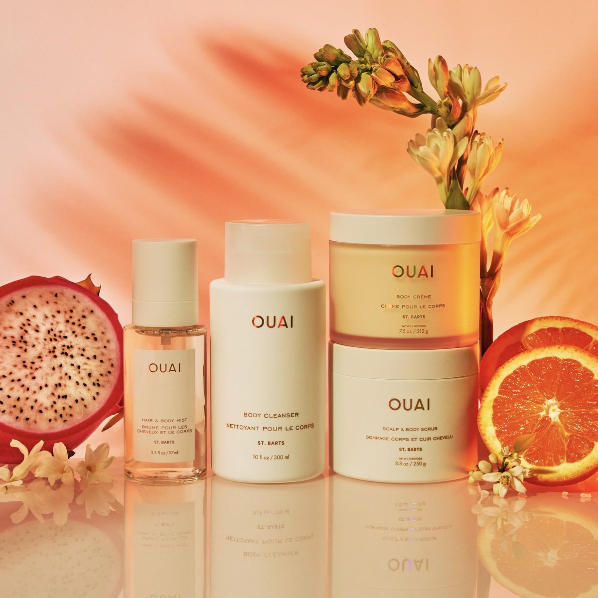 OUAI St. Barts Hair & Body Gift Set – Tropical-Scented Hydrating Body Cream & Deluxe Hair and Body Mist for Women and Men (2 Count) Avelisse