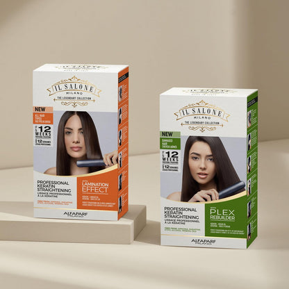 Il Salone Milano At Home Keratin Hair Treatment with Lamination Effect - Smoothing & Straightening Kit for All Hair Types Avelisse