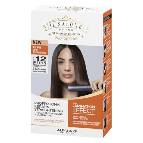 Il Salone Milano At Home Keratin Hair Treatment with Lamination Effect - Smoothing & Straightening Kit for All Hair Types Avelisse