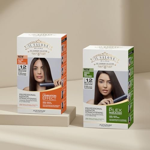 Il Salone Milano At Home Keratin Hair Treatment with Lamination Effect - Smoothing & Straightening Kit for All Hair Types Avelisse