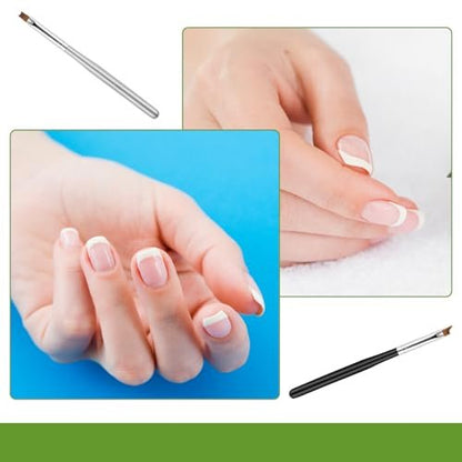 6 Pcs Oblique Head French Tip Nail Brushes Set - Moon Shape & Slanted Brushes for UV Gel, Acrylic, and Nail Art Painting
