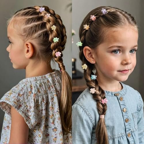 100Pcs Mini Flower Hair Clips for Women & Girls – Colorful Small Claw Clips with Strong Grip, Glitter Baby Hair Clip for Fine Hair, Toddler Hair Accessories - görsel 11