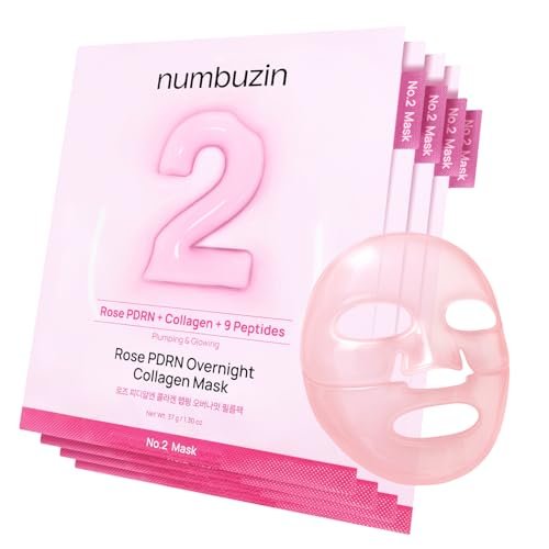 numbuzin No.2 Overnight Face Mask - Rose PDRN Overnight Collagen Mask for Korean Glass Skin - Hydrating, Firming, Pore Care - 4 Pack - görsel 2