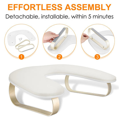 AONOLOVO Upgraded 10° Inclined U-Shaped Manicure Nail Arm Rest Stand with Aluminum Alloy Holder - Off White Avelisse