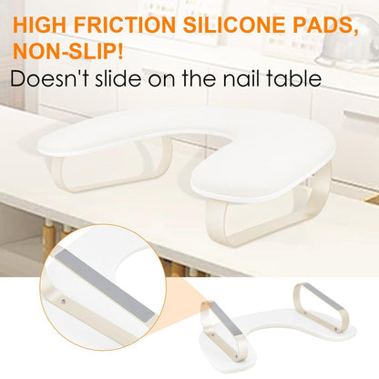 AONOLOVO Upgraded 10° Inclined U-Shaped Manicure Nail Arm Rest Stand with Aluminum Alloy Holder - Off White Avelisse