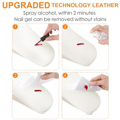 AONOLOVO Upgraded 10° Inclined U-Shaped Manicure Nail Arm Rest Stand with Aluminum Alloy Holder - Off White Avelisse