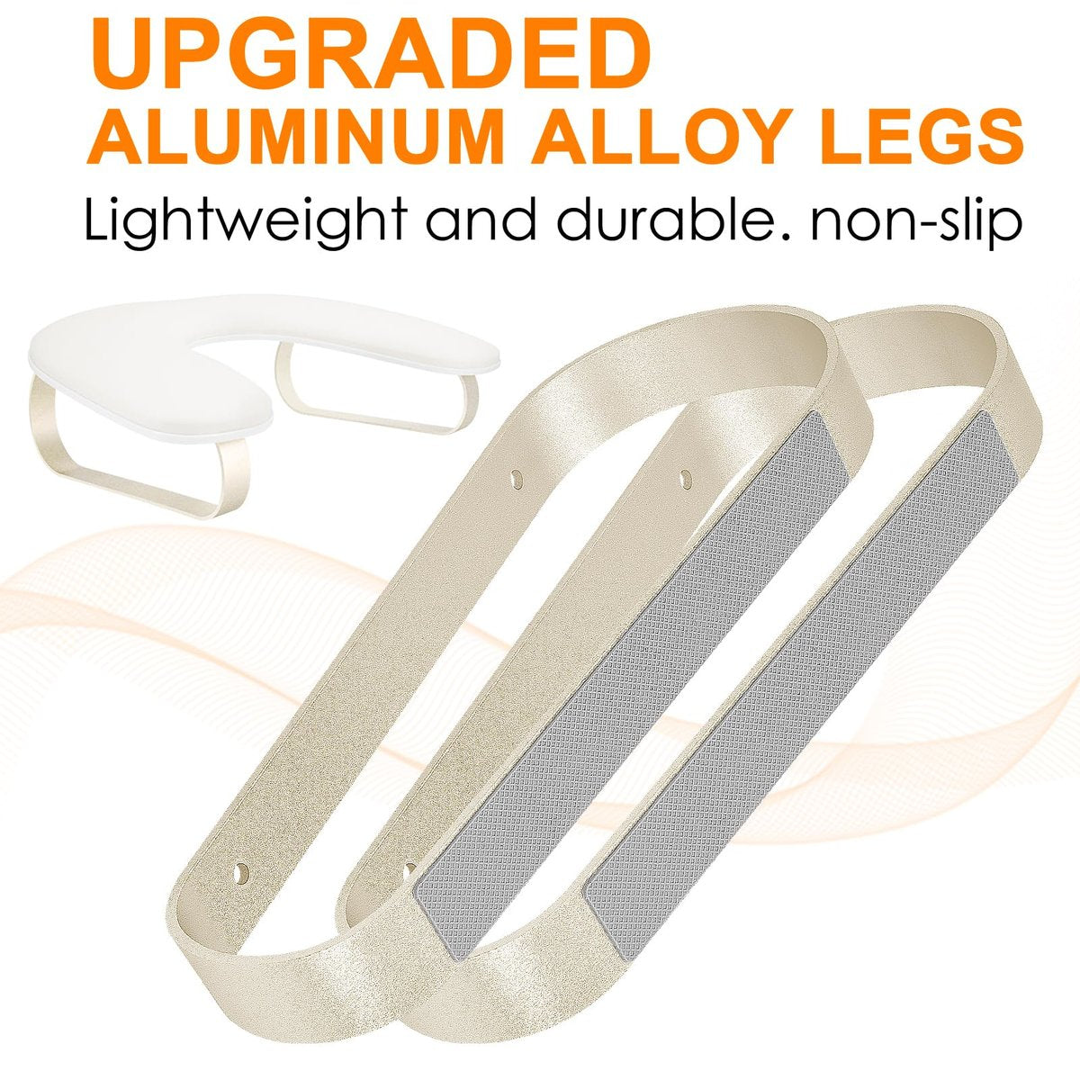 AONOLOVO Upgraded 10° Inclined U-Shaped Manicure Nail Arm Rest Stand with Aluminum Alloy Holder - Off White Avelisse