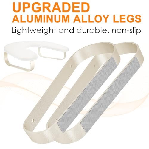 AONOLOVO Upgraded 10° Inclined U-Shaped Manicure Nail Arm Rest Stand with Aluminum Alloy Holder - Off White Avelisse
