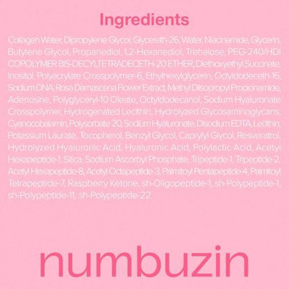 numbuzin No.2 Rose PDRN Collagen Plumping Serum - Hydrating & Firming Serum with Peptides for Plump, Glowing Skin - Korean Skincare, 1.01 fl oz (30ml) Avelisse