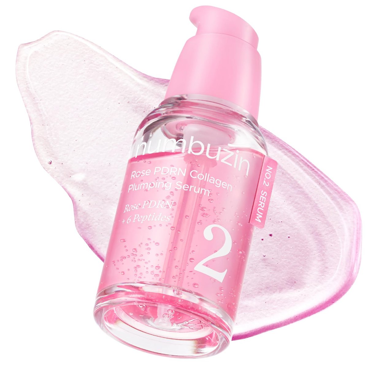 numbuzin No.2 Rose PDRN Collagen Plumping Serum - Hydrating & Firming Serum with Peptides for Plump, Glowing Skin - Korean Skincare, 1.01 fl oz (30ml) Avelisse