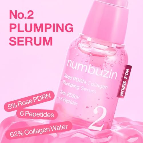 numbuzin No.2 Rose PDRN Collagen Plumping Serum - Hydrating & Firming Serum with Peptides for Plump, Glowing Skin - Korean Skincare, 1.01 fl oz (30ml) Avelisse