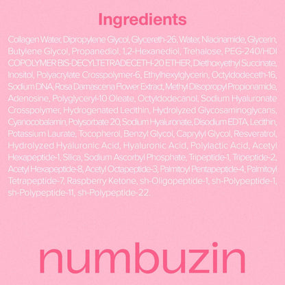 numbuzin No.2 Rose PDRN Collagen Plumping Serum - Hydrating & Firming Serum with Peptides for Plump, Glowing Skin - Korean Skincare, 1.01 fl oz (30ml) Avelisse