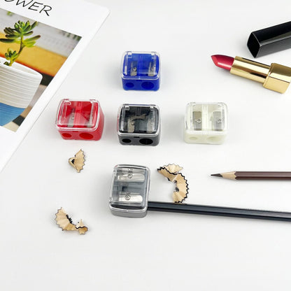 5 PCS Cosmetic Pencil Sharpeners – Dual Hole Lip, Eyeliner & Brow Pencil Sharpener, Compact Portable Multi-Color Set