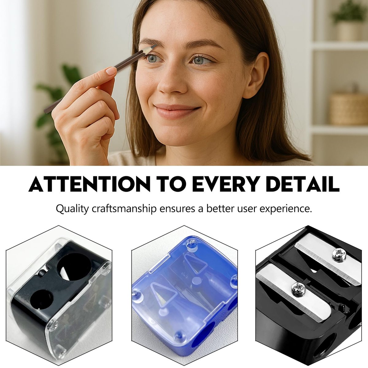 5 PCS Cosmetic Pencil Sharpeners – Dual Hole Lip, Eyeliner & Brow Pencil Sharpener, Compact Portable Multi-Color Set - görsel 11