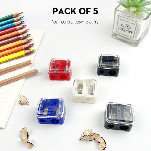 5 PCS Cosmetic Pencil Sharpeners – Dual Hole Lip, Eyeliner & Brow Pencil Sharpener, Compact Portable Multi-Color Set - görsel 8