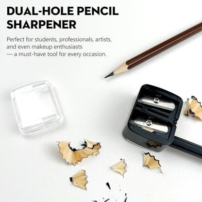 5 PCS Cosmetic Pencil Sharpeners – Dual Hole Lip, Eyeliner & Brow Pencil Sharpener, Compact Portable Multi-Color Set