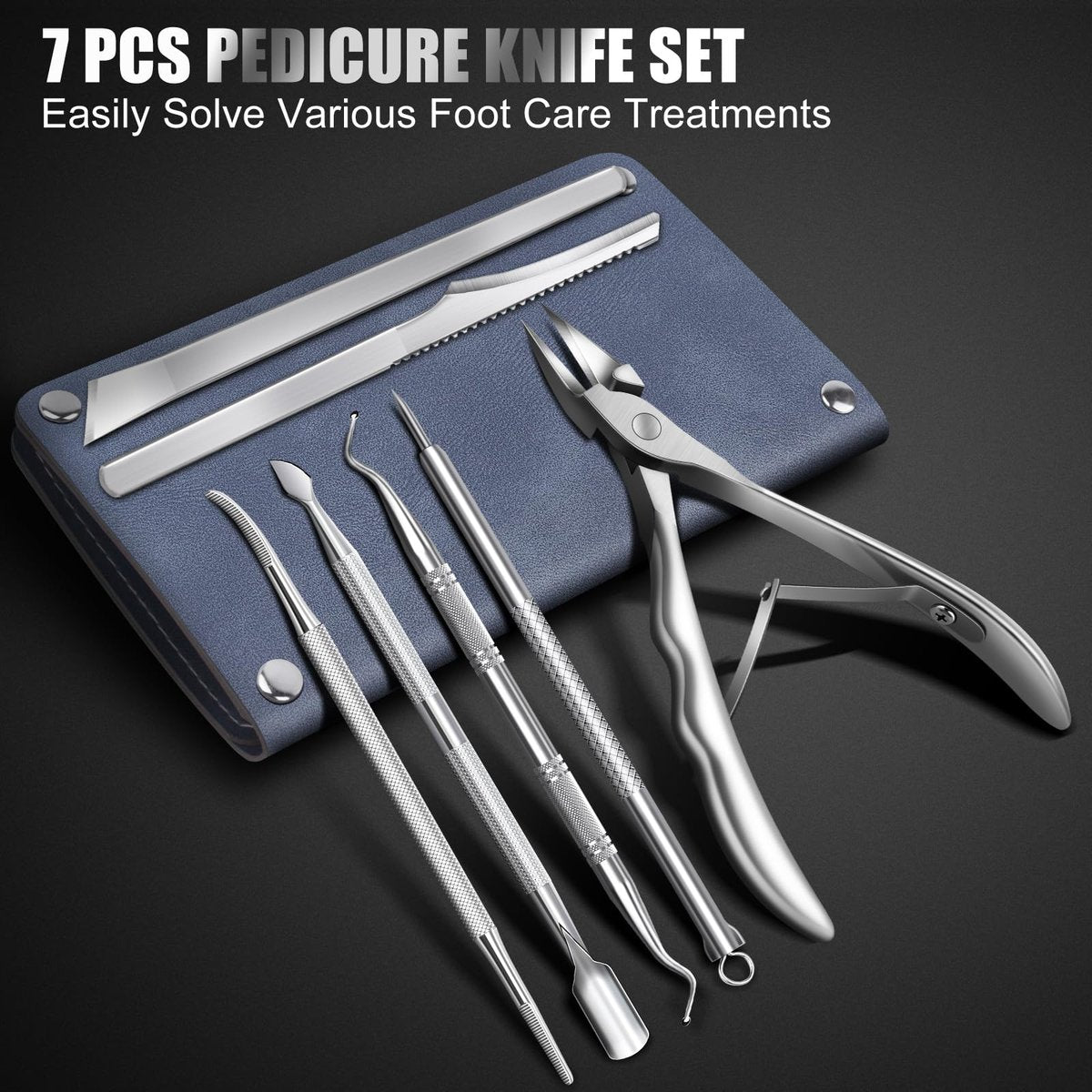 Professional 7-Piece Ingrown Toenail Treatment Set – Stainless Steel Removal Kit for Thick & Ingrown Nails Avelisse