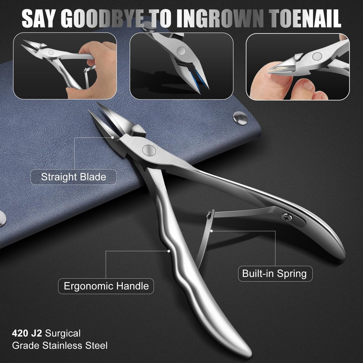 Professional 7-Piece Ingrown Toenail Treatment Set – Stainless Steel Removal Kit for Thick & Ingrown Nails Avelisse
