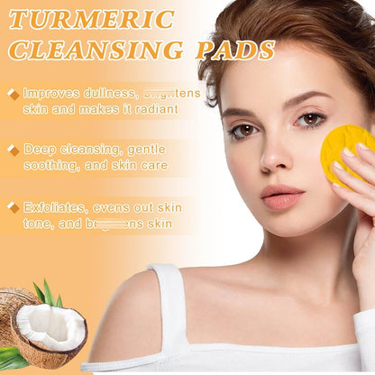 4-Piece Turmeric Wash and Care Set: Facial Cleanser, Soap Bar, and Face Scrub Pads for Deep Cleansing Avelisse