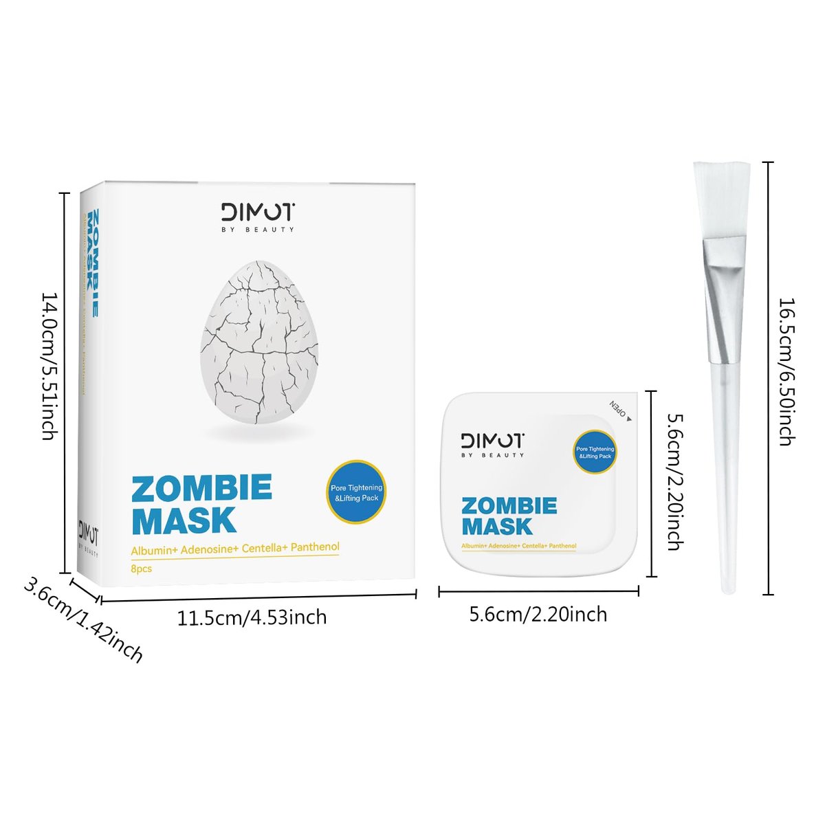 ANCAI 2025 New Zombie Facial Mask – Hydrating Clay Mud Mask for Pore Tightening & Lifting (1 Box, 8 Pcs) - görsel 17