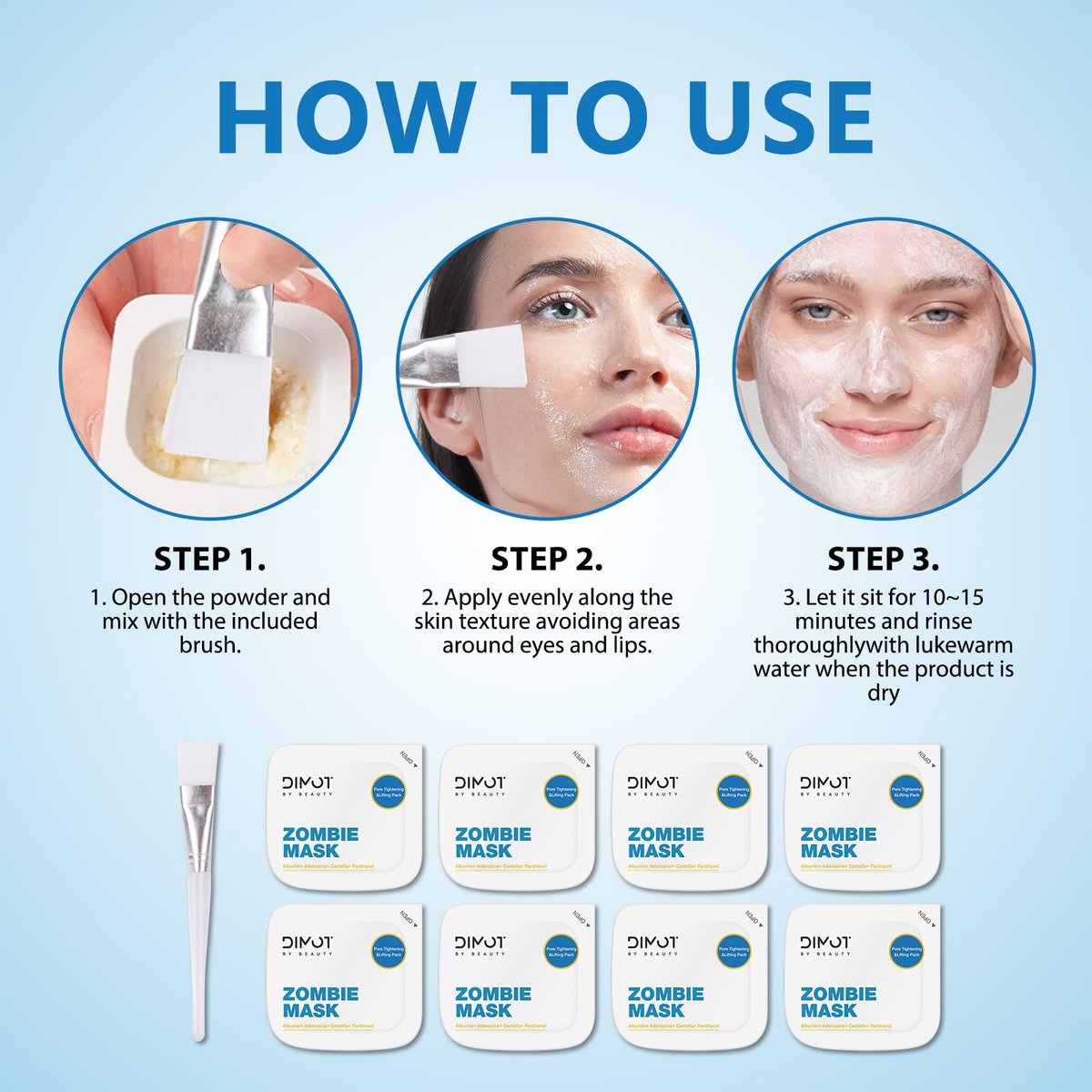 ANCAI 2025 New Zombie Facial Mask – Hydrating Clay Mud Mask for Pore Tightening & Lifting (1 Box, 8 Pcs) - görsel 7