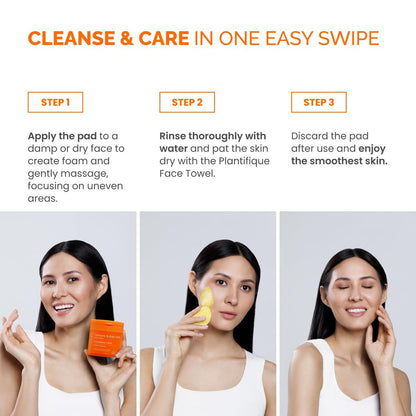 PLANTIFIQUE Kojic Acid and Turmeric Pads for Dark Spots – Lab Tested – 60 Face Cleansing Pads with Ceramides, Niacinamide & Vitamin C Avelisse
