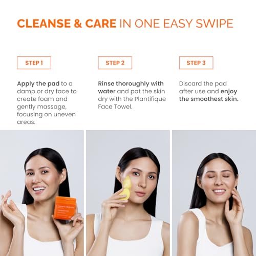 PLANTIFIQUE Kojic Acid and Turmeric Pads for Dark Spots – Lab Tested – 60 Face Cleansing Pads with Ceramides, Niacinamide & Vitamin C Avelisse