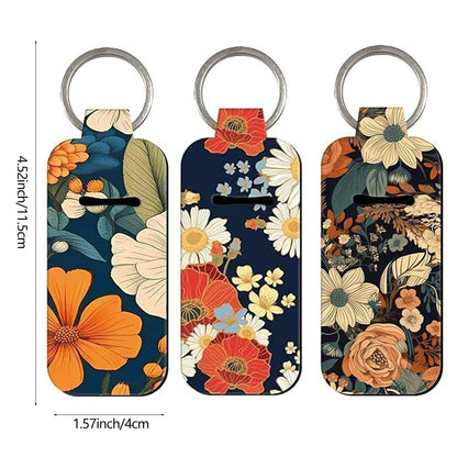 Caiqicome Chapstick Holder Keychain Portable Lip Balm Holder Key Chain with Clip - Lip Gloss Holders Keychain Lip Balm Sleeve Pouch Organizer for Women Girls