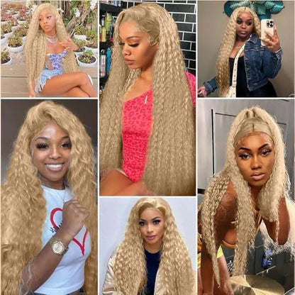 #22 Ash Blonde Water Wave Human Hair Bundles 16 18 20 Inch Unprocessed Brazilian Virgin Hair 3 Bundle Set 50g Each