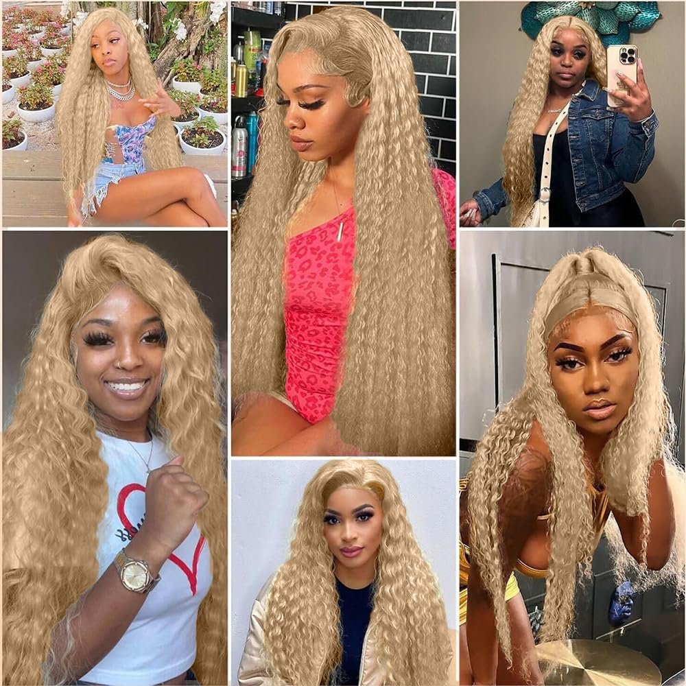 #22 Ash Blonde Water Wave Human Hair Bundles 16 18 20 Inch Unprocessed Brazilian Virgin Hair 3 Bundle Set 50g Each - görsel 3