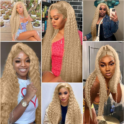 #22 Ash Blonde Water Wave Human Hair Bundles 16 18 20 Inch Unprocessed Brazilian Virgin Hair 3 Bundle Set 50g Each