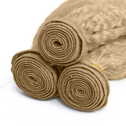 #22 Ash Blonde Water Wave Human Hair Bundles 16 18 20 Inch Unprocessed Brazilian Virgin Hair 3 Bundle Set 50g Each
